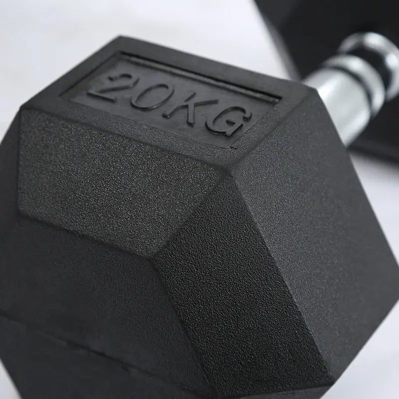 Fitness Hexagonal Rubberized Fixed Dumbbell Mein Shop