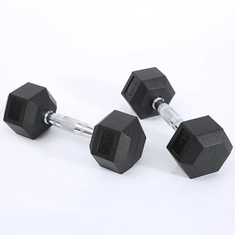 Fitness Hexagonal Rubberized Fixed Dumbbell Mein Shop