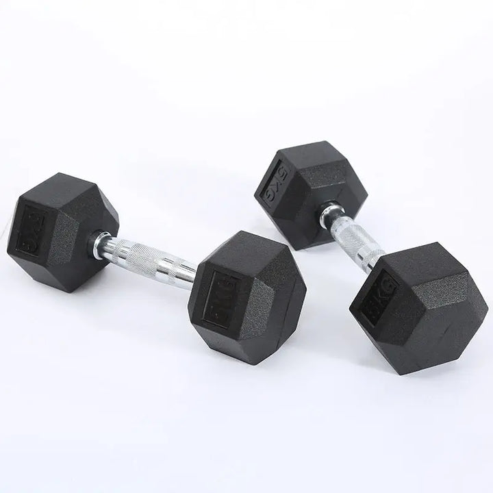 Fitness Hexagonal Rubberized Fixed Dumbbell Mein Shop