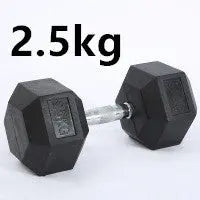 Fitness Hexagonal Rubberized Fixed Dumbbell Mein Shop