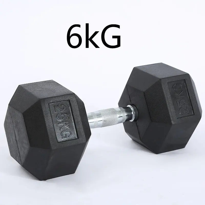 Fitness Hexagonal Rubberized Fixed Dumbbell Mein Shop