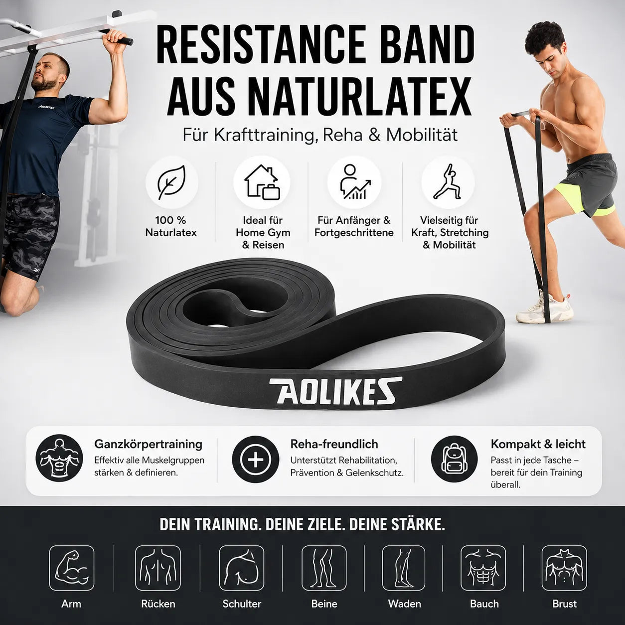 Resistance Band aus Naturlatex für Krafttraining, Reha und Mobilität