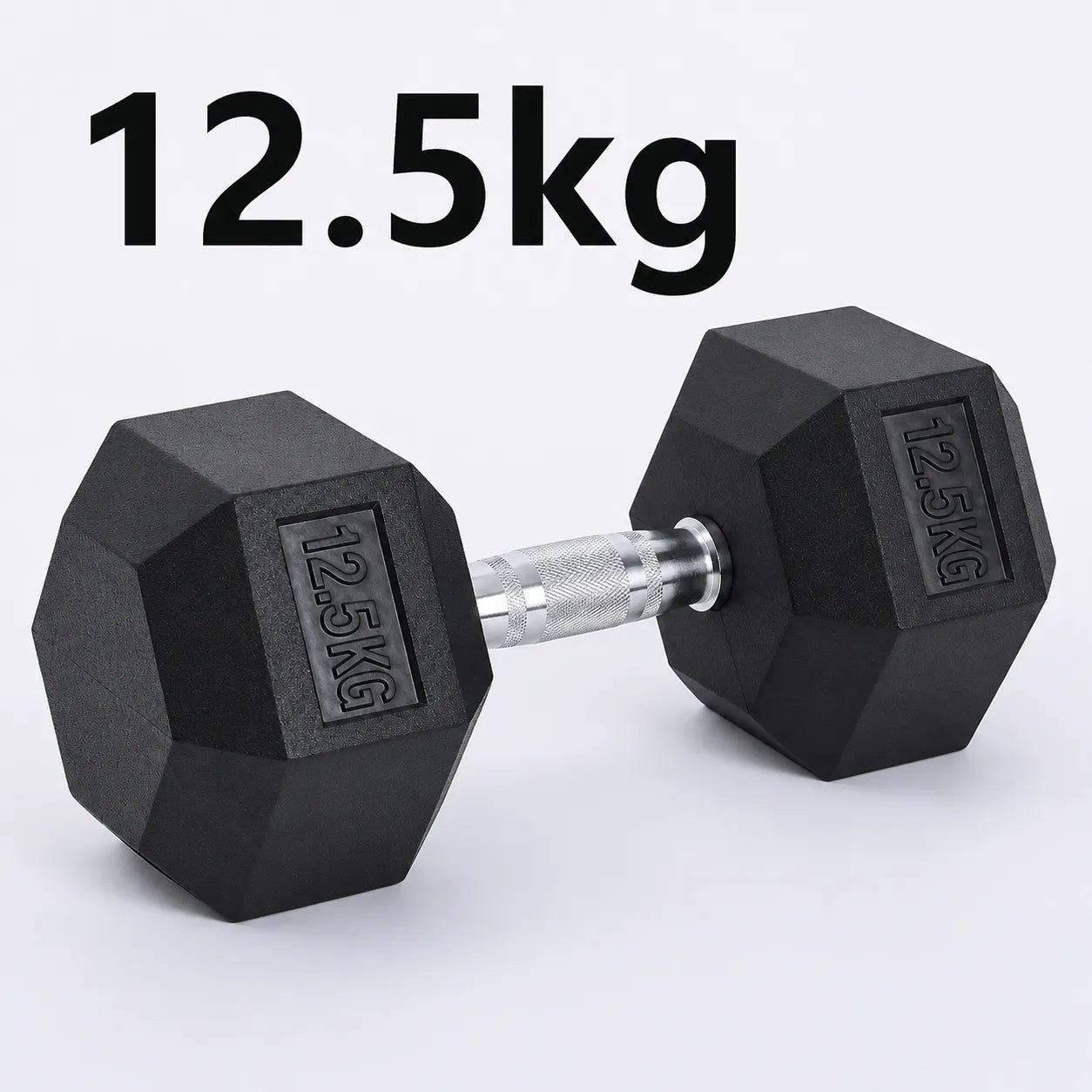 Fitness Hexagonal Rubberized Fixed Dumbbell 12.5kg