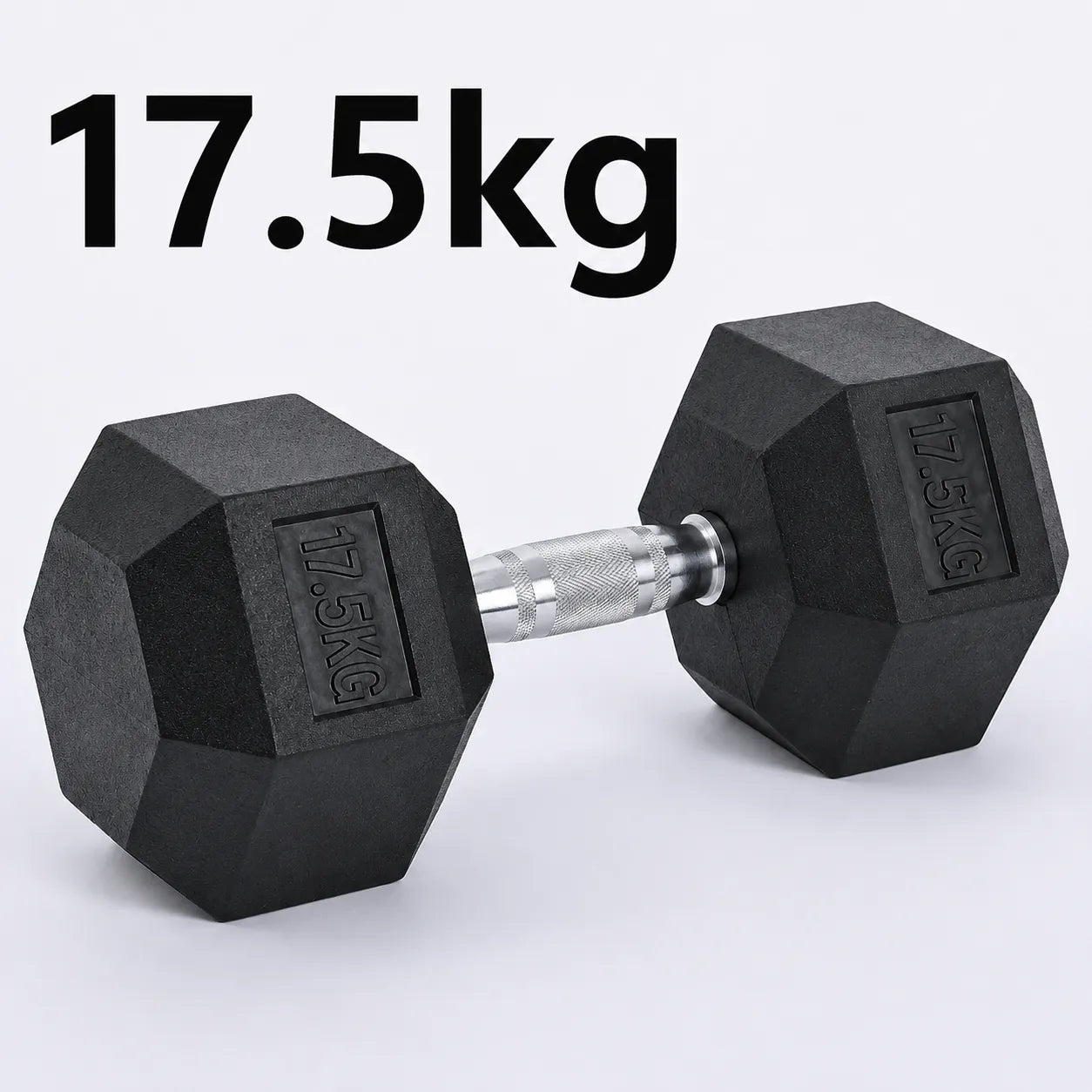Fitness Hexagonal Rubberized Fixed Dumbbell 17.5kg