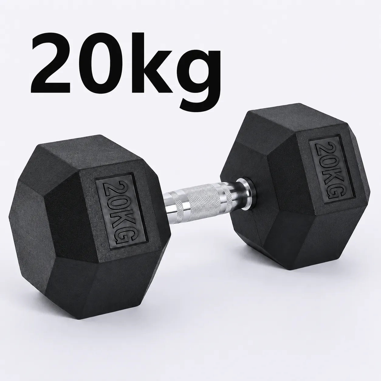 Fitness Hexagonal Rubberized Fixed Dumbbell 20kg