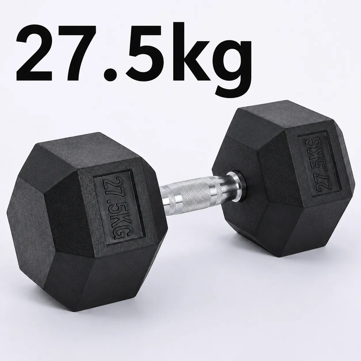 Fitness Hexagonal Rubberized Fixed Dumbbell 27.5kg