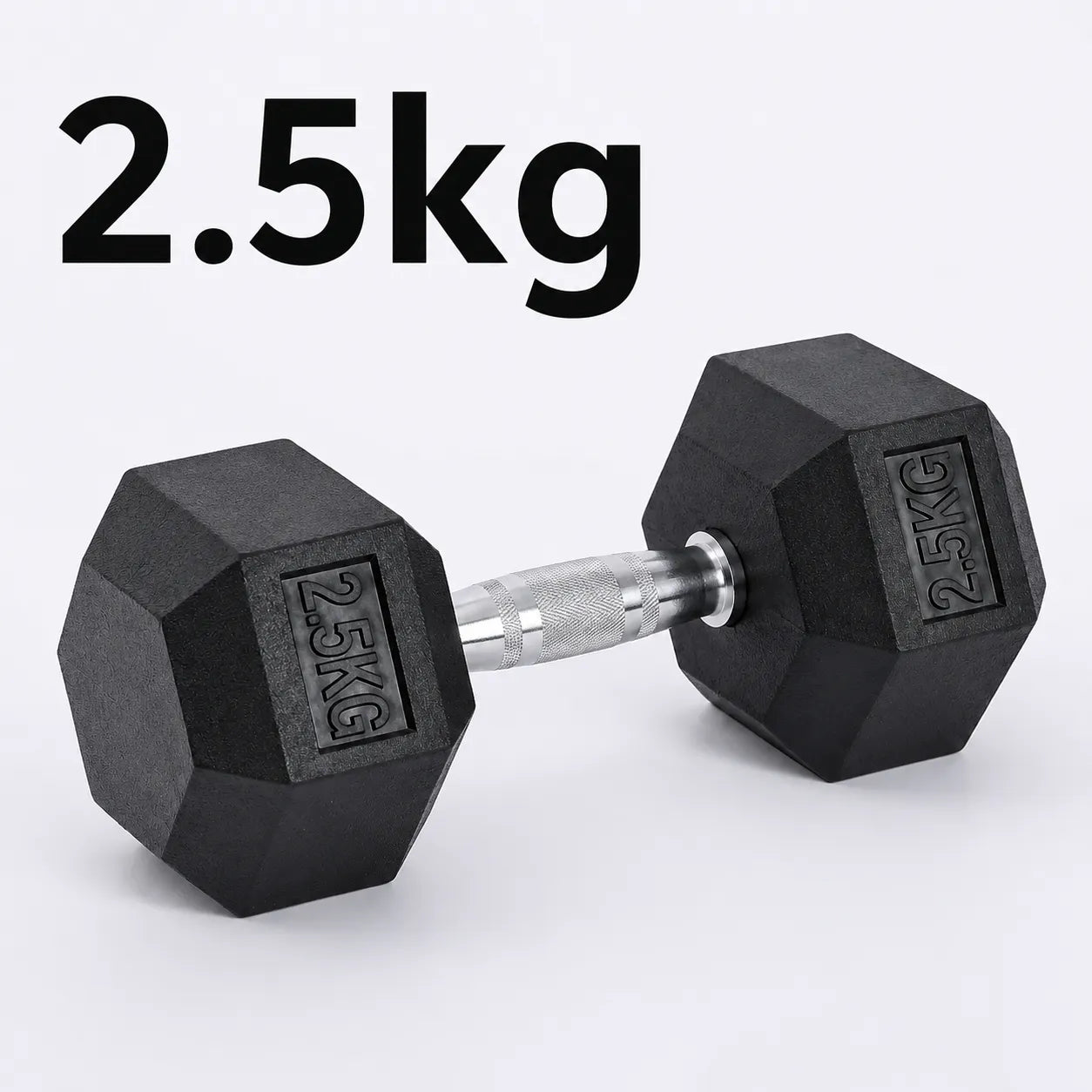 Fitness Hexagonal Rubberized Fixed Dumbbell 2.5kg