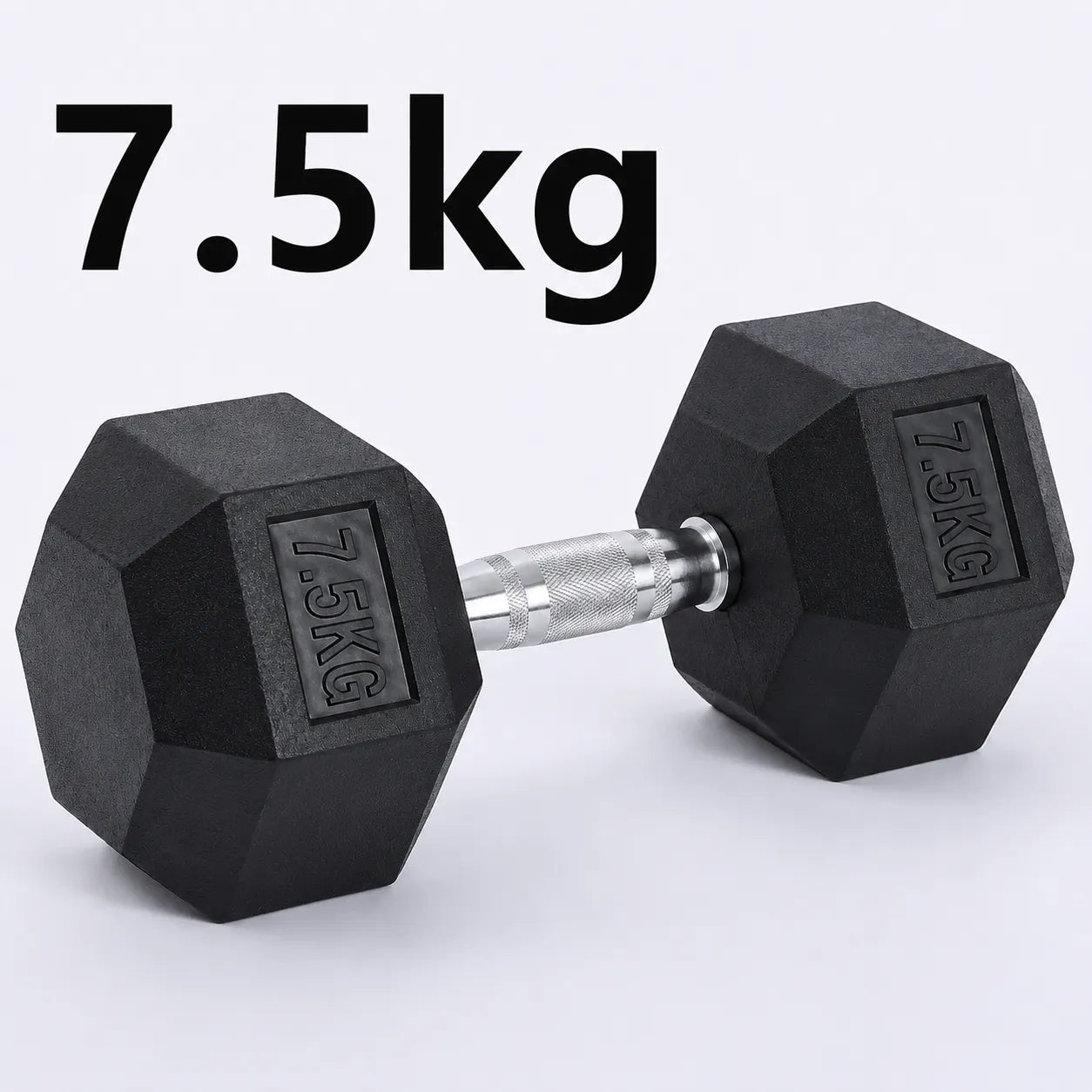Fitness Hexagonal Rubberized Fixed Dumbbell 7.5kg